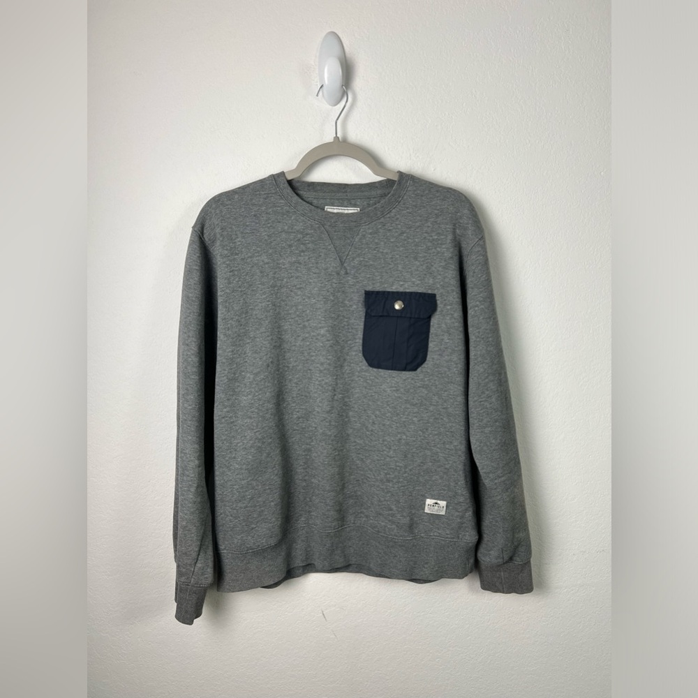 Penfield XL Gray & Navy Snap Pocket Sweatshirt Vacation Beach Fall Winter